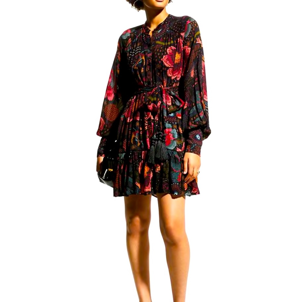 Farm Rio Black River Creatures Mini Dress Size Small